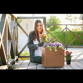 KVETINOVÝ ZÁHON KARO 400×400 DOSKA – PRÍRODNÉ DREVO*88844