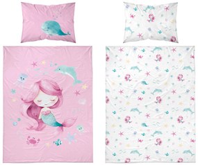 Detexpol Obliečky do postieľky 100x135 + 40x60 cm - Morská víla a kamaráti