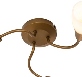 Klasické stropné bodové svetlo zlaté s matným sklom okrúhle 3-svetlo - Madi