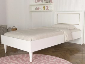Jednolôžková posteľ 90 cm Raven (biela + zlatá). Vlastná spoľahlivá doprava až k Vám domov. 1089390