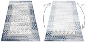 Koberec AKRYL VALS 103 Geometricky ramka 3D sivý / slonia kosť