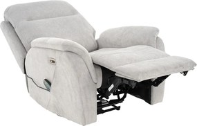 Masážne polohovacie kreslo Duncan, svetlo šedá látka