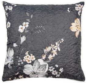 Sivá obliečka na vankúš s kvetmi Lilia - 50*50 cm