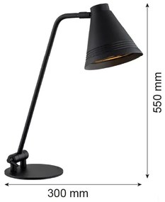 Argon 8002 - Stolná lampa AVALONE 1xE27/15W/230V čierna