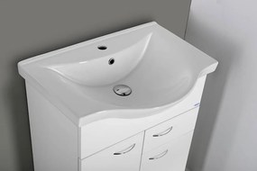 Aqualine Aqualine, KERAMIA FRESH umývadlová skrinka, 1 zásuvka, 60,6x74x33,7cm, biela, 50064A