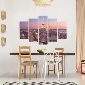 Manufakturer -  Päťdielny obraz Západ slnka na Manhattane v New Yorku