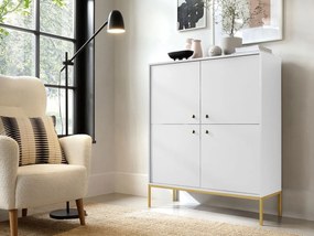 Policová skrinka do obývačky Tonkor Gold TK104, Farby:: biela