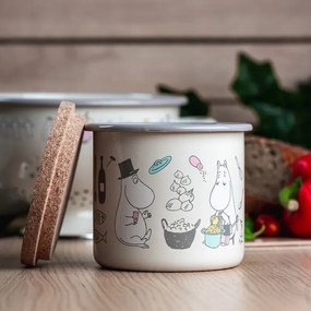 Dóza s vekom Moomins Bon Appétit 1,3l, smalt-korok / béžová