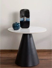Odkladací stolík HILL Ø 50 cm, bielo-čierny