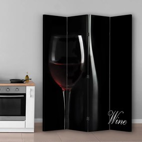 Ozdobný paraván, Hluboká chuť vína - 145x170 cm, štvordielny, obojstranný paraván 360°