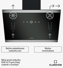Klarstein FlashLine digestor, A++, 524 m³/h, 3 úrovne, dotykový, tichý, LED, odsávanie/recirkulácia, 100 W