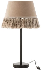 Stolová lampa s béžovým tienidlom so strapcami Solange - Ø 30*55 cm/ E27/ 40W