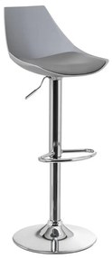 Sivé barové stoličky s nastaviteľnou výškou z imitácie kože v súprave 2 ks (výška sedadla 56,5 cm) – Casa Selección