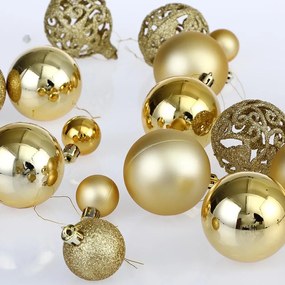 Sada vánočních baněk REGALO 100 ks zlatá
