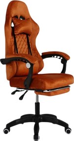 Kancelárske kreslo s masážou - hnedý zamat