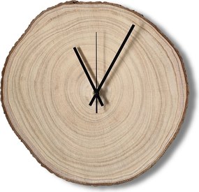 Nástenné hodiny z plátu dreva s letokruhmi a kôrou | KOR: Farba čierna RAL 9005 26-29 cm 4801-115419 KOR001-26-29-BLACK
