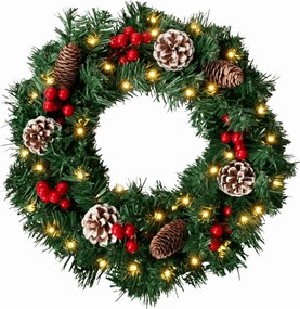 Adventný veniec na dvere COSY GLOW 50 cm s LED osvetlením