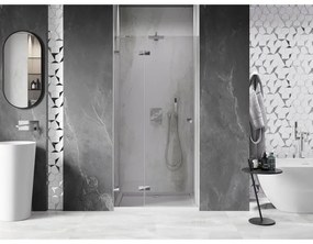 Mexen, Mexen Lunar ľavé výklopné sprchové dvere 90 cm, transparentné, chróm - 834-090-000-01-00-L