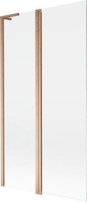 Mexen Mist L, 2-krídlová vaňová zástena 100 x 150 cm, číre sklo, medený matný profil, 8A9L-100-011-65-00