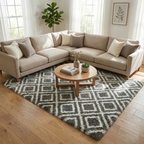 Protišmykový koberec DECOR čierny / biely