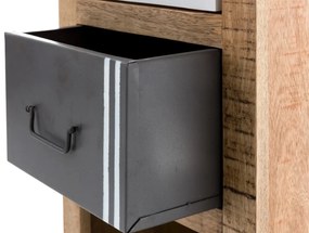 furniture-nabytek.cz - Masívna kúpeľňová vysoká skrinka Pune z mangového dreva, lakovaná, viacfarebná – 43×35×180 cm