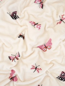 Detská deka do postieľky mikroplyš Exclusive 80 × 100 cm – Motýliky béžové