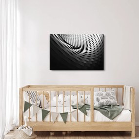 Abstraktný obraz - čiernobiela špirála (90x60 cm)