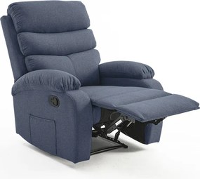 Relaxačné polohovacie TV kreslo VELORA — látka, tmavosivá, nosnosť 130 kg
