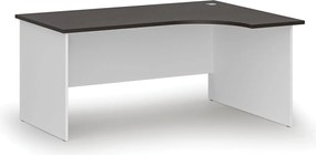 Rohový kancelársky písací stôl PRIMO WHITE, 160x120 cm, pravý, biela/wenge
