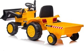 LEAN CARS Batériový traktor s prívesom S617 žltý