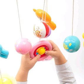 Kolotoč nad postieľku so svetelným projektorom Baby Mix sivý