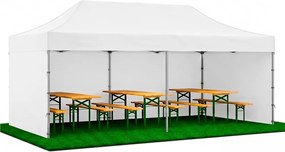 SPRINGOS Nožnicový záhradný stan 3×6 m – biely, obchodný pavilón na podujatia GP0006