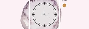 Obraz - Fialový minimalizmus N⁰4 (s hodinami) (90x30 cm)