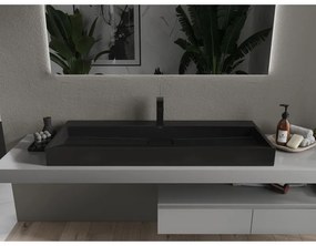 Mexen Ava, umývadlo na dosku z konglomerátu 1/O 120 x 46 cm, čierna matná, 23011271