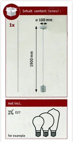 Paulmann 79750 - 1xE27/20W Luster na lanku NORDIN 230V
