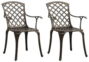 Záhradné stoličky 2 ks odlievaný hliník bronzové
