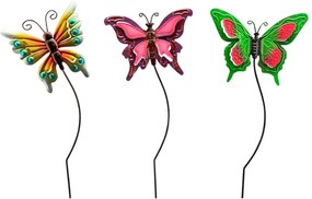 Exner GmbH Zapichovacia záhradná dekorácia Butterflies, sada 3ks, 57,5 cm, kov, viacfarebná