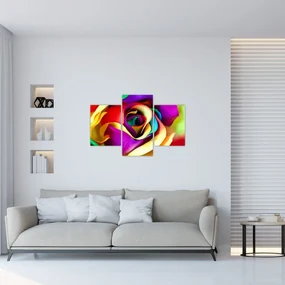 Obraz - Farebná ruža (90x60 cm)