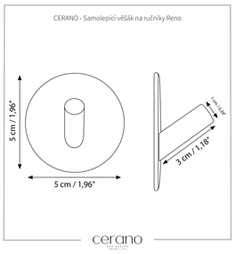CERANO - Samolepiaci vešiak na uteráky Reno - chróm, CER-CER-479449