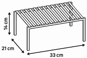 VILDE Prídavná odolná a pevná polica, čierny kov VILDE, 33x21x14