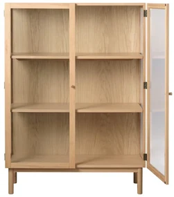 Vitrína z dubového dreva v prírodnej farbe 140x100 cm Elba – Unique Furniture