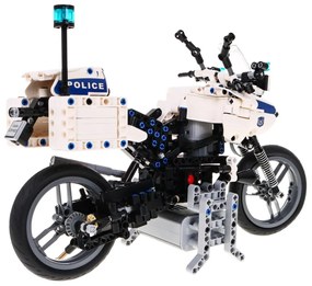 RAMIZ Motocykel Polícia - stavebnica Bielo-čierna