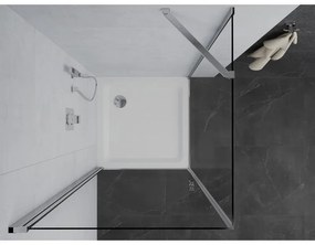 Mexen Pretoria sprchovací kút 100 x 100 cm, priehľadný, chróm + plochá sprchová vanička-852-100-100-01-00-4010