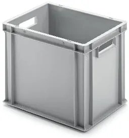 Sada 4 kusov - UNISTA Euro prepravka s otvorenými rukoväťami 43-320 - sivá