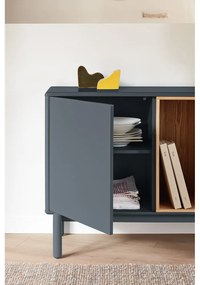 Tmavosivá nízka komoda 137x76 cm Corvo - Teulat
