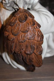 Sivá svietiaca LED soška spiaceho anjela 29cm