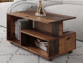 Konferenčný stolík na kolieskach Astor, vintage optika dreva%