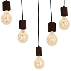 Luster na tyči JACK 5xE27/40W/230V hnedé drevo