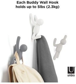 Nástenné plastové háčiky v súprave 3 ks Buddy – Umbra