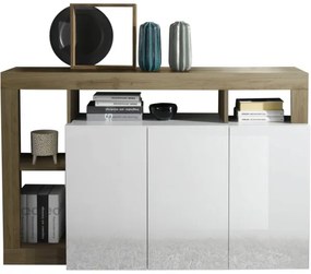 Komoda LENOR biela/hnedá